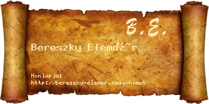Bereszky Elemér névjegykártya